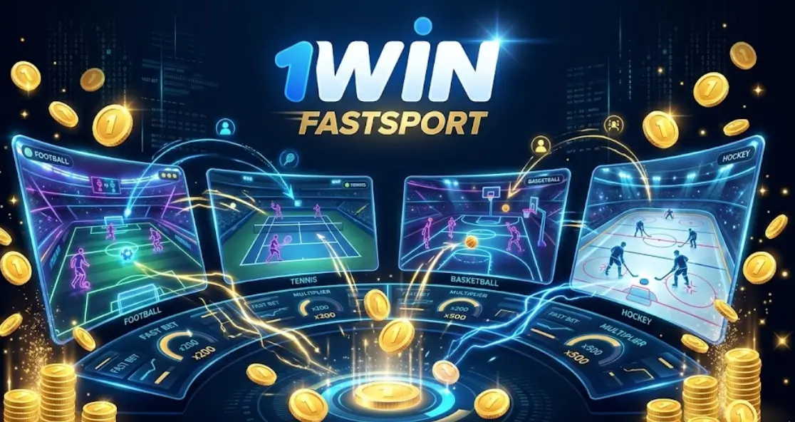 1win Fastsport բաժնի ինտերֆեյսը՝ բազմախաղացող սպորտային սիմուլյատորներ (ֆուտբոլ, թենիս, հոկեյ) արագացված խաղակեսերով և դինամիկ պահերով: