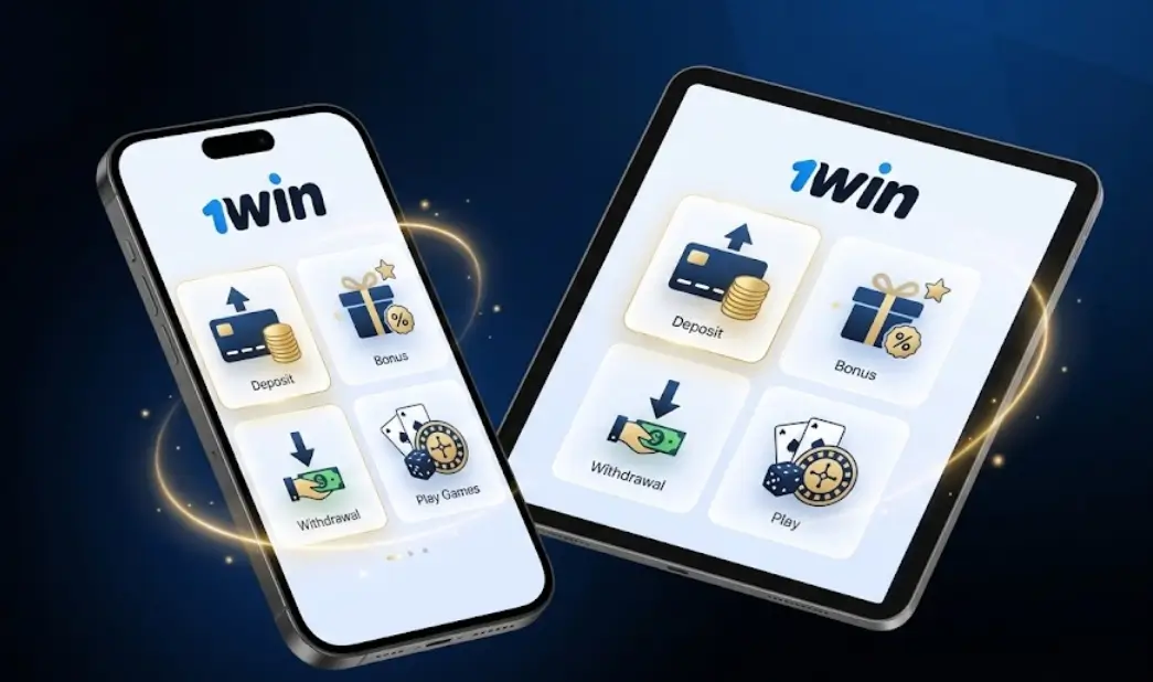1win app բջջային հավելվածի ինտերֆեյսը սմարթֆոնի վրա՝ արագ ներբեռնման հնարավորությամբ։