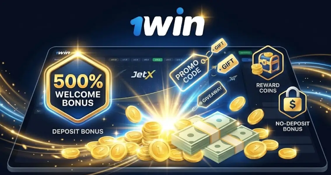 1win բոնուսային առաջարկներ JetX-ի համար՝ 500% ողջույնի բոնուս, պրոմոկոդեր և հավատարմության ծրագիր։